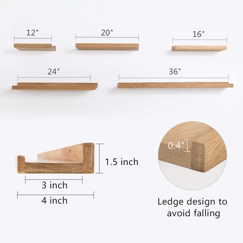 Amazon.com: HOMWOO Picture Ledge Shelf Solid Hard Wood Floating Shelves Wall Mounted Rustic Shelves for Home, Living Room, Bedroom, Bathroom, Office (Natural,24 Inches): Home & Kitchen Bedroom Wall Storage, Long Wall Shelves, Picture Ledge Wall, Wall Storage Shelf, Ledge Wall, Picture Ledge Shelf, Oak Floating Shelves, Wall Storage Shelves, Wall Mounted Shelf