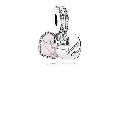 Best Friends Dangle Charm, Soft Pink Enamel & Clear CZ Pandora Spacers, Pandora Bag, Pandora Pink, Sapphire And Diamond Earrings, Pink Charm, Charms Pandora, Bracelet Pandora, Pandora Bracelet Charms, Pink Enamel