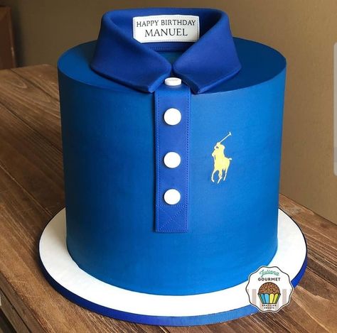 Men Cakes, Cake Design For Men, Dad Birthday Cakes, Cake For Husband, Fondant Cake Designs, Mini Torte, Shirt Cake, Cake Decorating With Fondant, Elegant Birthday Cakes