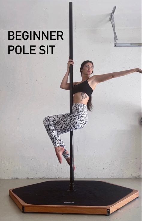 Easy Pole Poses, Beginner Pole Photoshoot Poses, Pole Beginner Pose, Pole Sit Pose, Sit Pose, Pole Low Flow, Pole Photoshoot, Pole Poses, Beginner Pole