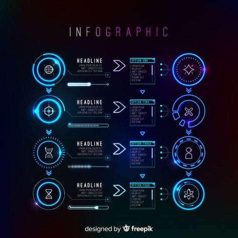 Collection of futuristic infographic ele... | Free Vector #Freepik #freevector #infographic Futuristic Infographic, Dashboard Examples, Web Design Websites, Icon Set Design, Infographic Elements, Sci Fi Design, Presentation Design Template, Game Interface, Graphic Design Resume