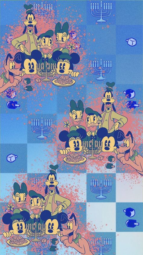 Fondo de pantalla Hanukkah Mickey y sus amigos / Disney Wallpaper / Januca / Kwanzaa Hanukkah Wallpaper, Friends Wallpaper, Wallpaper Iphone Disney, Disney Christmas, Cute Disney, Mickey And Friends, Disney Wallpaper, Pretty Wallpapers, Wallpaper Iphone