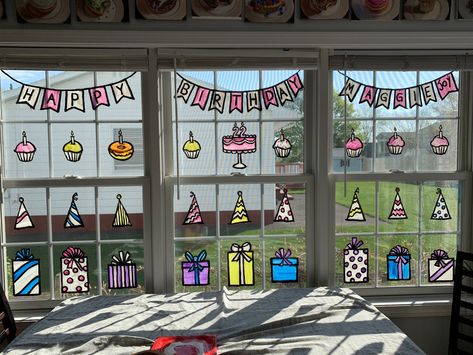 Art 2023, Window Art, Window Painting, Window Decor, Mural, Birthday, Art