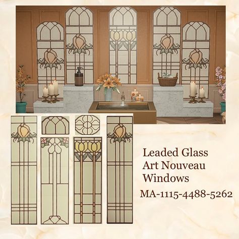 🙋🏻‍♀️ miss Michal (aka MicPic) on Instagram: “Art-Nouveau era stained leaded glass windows MA-1115-4488-5262 I can’t stop making windows, please send help 🫠🫠🫠🫠🫠 But seriously, these…” Animal Crossing Guide, Qr Codes Animal Crossing, Send Help, New Animal Crossing, Animal Crossing Game, Glass Shower Doors, Animal Crossing Qr, Designs Patterns, Glass Animals