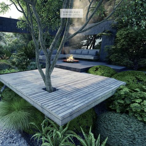 The height difference in the garden is always a difficult challenge. The way to work out different heights is simple. Build terraces on different levels. See more about garden in Sofia in the portfolio of the garden designer - Wiktor Kłyk.  #slope #slopegarden #gardenideas #architecture #presentation #moderngarden #zengarden #zen #japanese garden #wiktorklyk #contemporarygarden #gardendesigner #landscapedesigner #topgardendesigners #garden #ogród #garten #yoga #yogagarden Japanese Garden Backyard, Modern Japanese Garden, Yoga Garden, Japanese Garden Landscape, Zen Garden Design, Wooden Deck, Japanese Garden Design, Sloped Garden, Top Architects