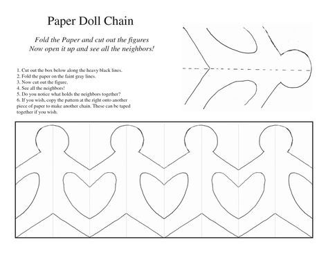 Paper Doll Chain Template Paper People Chain, Paper Doll Chain, Victorian Paper Dolls, Paper Doll Printable Templates, Eco Christmas, Paper Chain, Folding Origami, Paper People, Paper Chains