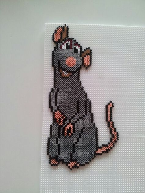 Ratatouille hama mini perler by Pia Thomadsen Melty Bead Designs, Christmas Beading, Hama Mini, Easy Perler Beads Ideas, Disney Cross Stitch Patterns, Hama Bead, Disney Cross Stitch, Pattern Pictures, Beaded Cross Stitch