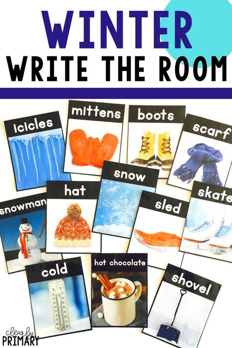 Winter Write The Room, Writing Activities For Kindergarten, Christmas Literacy Centers, Winter Literacy Activities, Winter Literacy Centers, Winter Writing Activities, Writing Activities For Preschoolers, January Kindergarten, Christmas Literacy