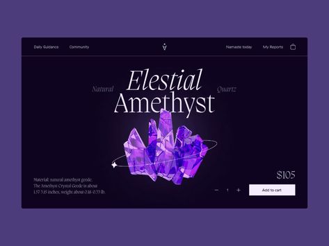 Astrology Website Product Page Design Website Product Page, Product Page Design, 블로그 디자인, Mobile Interface, Crystal Geode, Creative Portfolio, Amethyst Geode, Amethyst Crystal, Page Design