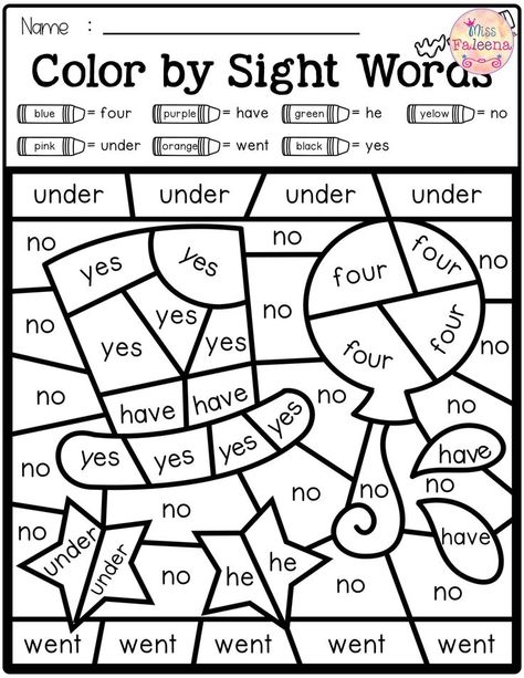 Spring Color By Code -sight Words Primer Sight Word Worksheets Free, Turtle Activities, Color By Sight Word, Reading Tools, Words Worksheet, Sight Word Coloring, Kindergarten Colors, English Projects, Code Color