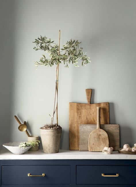 This calming, sophisticated shade is Benjamin Moore's Colour of the Year 2019 Hale Navy Benjamin Moore, Paint Trends, Hale Navy, Latest Interior Design Trends, Neutral Paint Color, Paint Colors Benjamin Moore, Benjamin Moore Colors, Benjamin Moore Paint, Kitchen Paint Colors