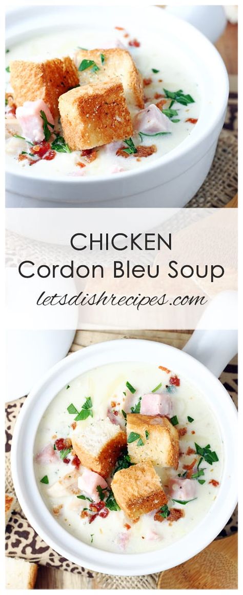 Creamy Chicken Cordon Bleu Soup, Chicken Cordon Blue Soup Recipes, Chicken Cordon Bleu Soup Recipe, Chicken Cordon Bleu Casserole Cozy Cook, Chicken Cordon Bleu Soup, Cordon Bleu Soup, Chicken Cordon Blue Healthy, Chicken Cordon Blue Casarole, Cauliflower Cheese Soups