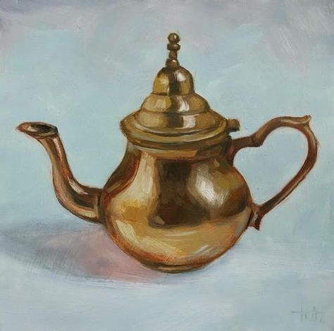 DPW What's New - Affordable Original Fine Art and Artist Websites Minimalist Still Life, Teapot Art, Copper Teapot, Tea Pots Art, Golden Copper, Gallery Website, Daily Paintworks, Artist Websites, Fine Art Gallery