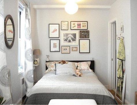 Turning a House into a Home {creating beauty on a budget}: Small Bedroom Lessons Small White Bedrooms, Very Small Bedroom, Bedroom Layout, Decor Ikea, Small Bedroom Designs, Small Bedroom Decor, Bilik Tidur, Woman Bedroom, Tiny Bedroom