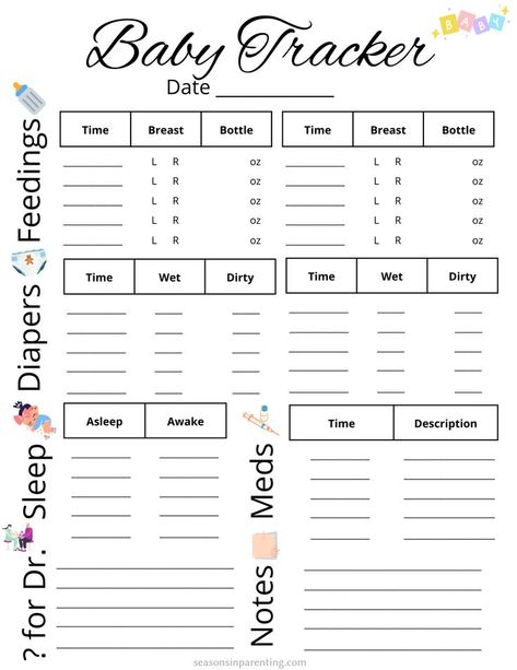 printable baby tracker Newborn Log Printable, Newborn Tracker, Babysitter Printable, Infant Daily Report, 2023 Bujo, Parenting Printables, Baby Progress, Baby Tracker, Daily Report