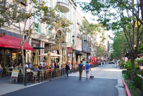 Santana Row San Jose, Santana Row, Streetscape Design, Town Planning, New Urbanism, Outdoor Park, Art Centre, San Jose California, Asian Fusion