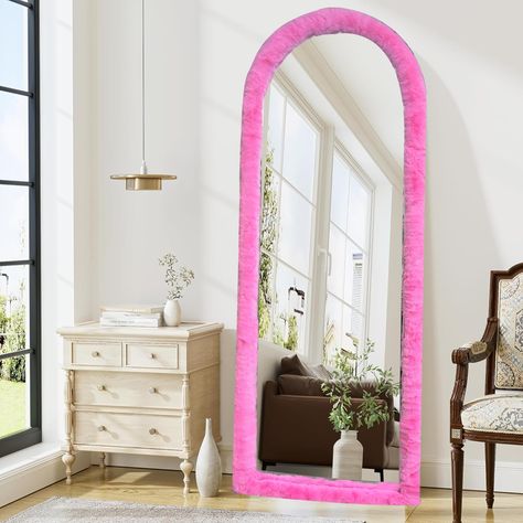 Fluffy Mirror, Body Mirrors, Cover Mirror, Full Length Mirrors, Full Mirror, Home Decor For Living Room, Warm Home Decor, Full Body Mirror, Elegant Mirrors