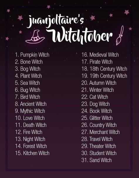 Witch Prompt, Sketchbook Prompts, 30 Day Art Challenge, Art Journal Challenge, 30 Day Drawing Challenge, Prompt List, Art Style Challenge, Drawing Ideas List, Creative Drawing Prompts