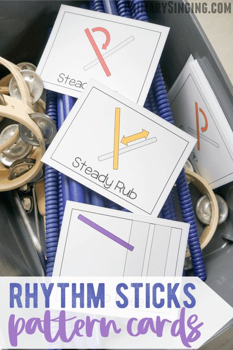 Printable Rhythm Stick Pattern Cards for music time, interactive classrooms, or engaging kids with learning! Perfect for Primary music leaders singing time instruction or home school and classroom use! #lds #singingtime #primary #homeschool #rhythmsticks #musictime Rhythm Sticks, Primary Chorister, Pattern Cards, Primary Singing Time, Interactive Classroom, Music Time, Preschool Music, Primary Music, Action Cards