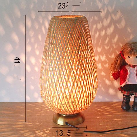 Elegant Bamboo Woven Nightlight - Serenity Glow Lamp Style: Modern Chinese Model: YM-MT126 Size: Straight bamboo lamp white cover, wooden lamp holder short olive, wooden lamp holder long olive, antique copper holder short olive, antique copper holder long olive, log vase table lamp white cover, straight bamboo lamp bamboo leaf cover, log vase table lamp peony cover ,Oval cover for log seat. Voltage: 111V~240V (inclusive) FREE SHIPPING AND EASY RETURNS Get Yours Today at: @mzgadgetory o... Bedroom Desk Lamp, Wicker Lampshade, Table Lamp Mid Century, Rattan Table Lamp, Lamp Study, Lamp Mid Century Modern, Desk Lamps Bedroom, Bamboo Lamp, Bedroom Bedside Lamp