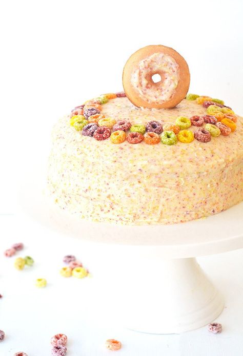 Fruit Loop Layer Cake Fruit Loops Cereal, Cereal Milk, Baking Goods, Milk Cake, Birthday Week, Fruit Loops, Best Cake Recipes, Layer Cakes, Foods Recipes