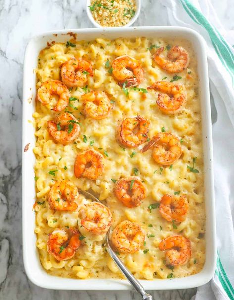 Shrimp Mac and Cheese Recipe - Immaculate Bites Shrimp Mac N Cheese Recipe, Mac And Cheese With Shrimp, Shrimp Mac And Cheese Recipe, Ina Garten Mac And Cheese, Shrimp Mac And Cheese, Cheddar Mac And Cheese, Bacon Mac And Cheese, Homemade Mac And Cheese, Spice Mix Recipes