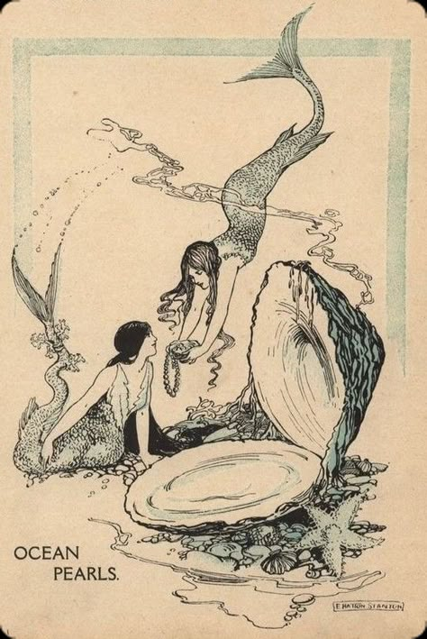 Vintage Mermaid Wallpaper, Medieval Mermaid, Art Nouveau Mermaid, Swimming Mermaid, Mermaid Vintage, Mermaid Illustration, Mermaid Drawings, Mermaid Core, Mermaid Tattoo