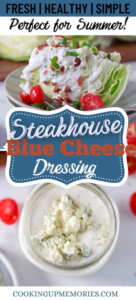 Discover the ultimate indulgence with my homemade Steakhouse Blue Cheese Dressing recipe! This delectable dressing not only surpasses store-bought options in taste, but it's also incredibly easy to make with just 6 simple ingredients. In just a few minutes, you can whip up this creamy and flavorful dressing that will elevate any salad or dish to new heights. Say goodbye to bland dressings and hello to the irresistible flavors of homemade goodness. Easy Blue Cheese Dressing Recipe, Homemade Bleu Cheese Dressing Recipes, Diy Blue Cheese Dressing, Homemade Blue Cheese Dressing Easy, Bleu Cheese Dressing Homemade, Best Blue Cheese Dressing Recipe, Roosters Blue Cheese Dressing Recipe, Home Made Blue Cheese Salad Dressing, Blue Cheese Dressing Recipe Homemade