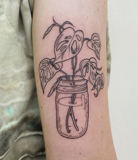 Leaf Tattoo Ideas, Illustrative Blackwork, Earthy Tattoos, Mystical Tattoos, Leaf Tattoo, Monstera Adansonii, Illustration Tattoo, Cross Tattoo Designs, Sweet Tattoos