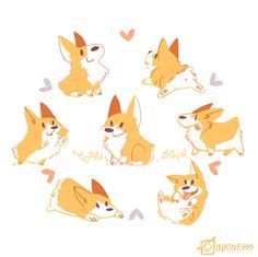 Corgi Stickers, Corgi Wallpaper, Corgi Drawing, Corgi Art, 강아지 그림, Cute Corgi, Dog Illustration, Dog Drawing, My Phone