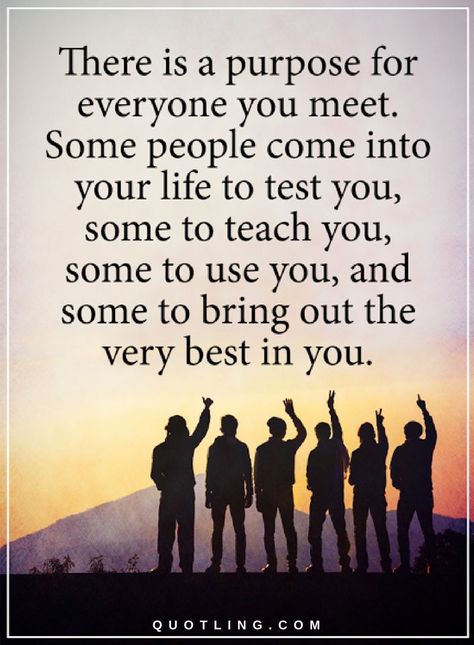 Quotes There is a purpose for everyone you meet. Some people come into your life to test you, some to teach you, some to use you, and some to bring out the very best in you. The Right Person Quotes, Spiritual Motivational Quotes, Family Wall Quotes, Challenge Quotes, Laughing Quotes, Everyday Quotes, Minions Quotes, Wellness Quotes, Quotes Inspirational Positive