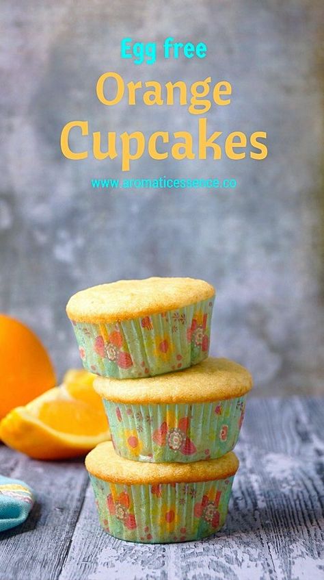 Orange Cupcake Recipe, Cupcakes Without Eggs, Cupcakes Eggless, Eggless Muffins, Breakfast Energy, Basic Vanilla Cake Recipe, Chocolate Orange Cupcakes, Regular Cake, Egg Free Baking