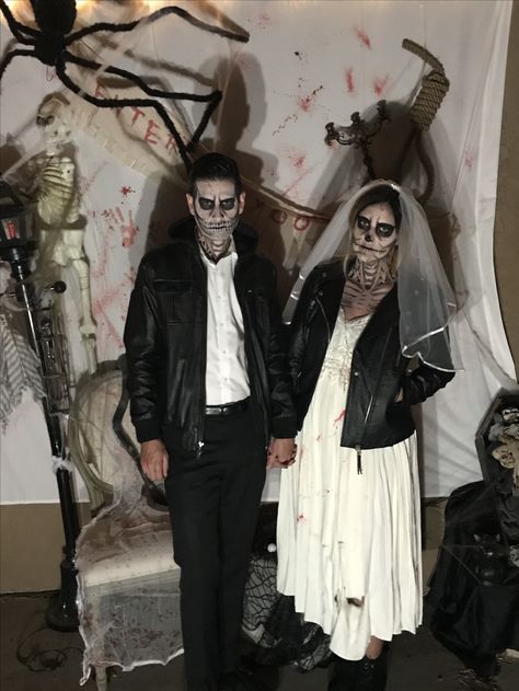 Dead bride and groom Halloween couple costume Dead Bride And Groom Halloween, Dead Bride, Couple Halloween, Couple Halloween Costumes, Couples Costumes, Halloween, Fictional Characters