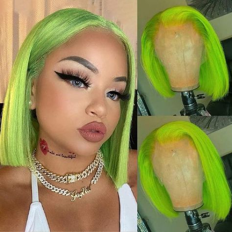 Curly Lace Wig, Green Wig, Bob Lace Front Wigs, Straight Lace Front Wigs, Short Bob Wigs, Brown To Blonde, Bob Wig, Straight Human Hair, Short Wigs