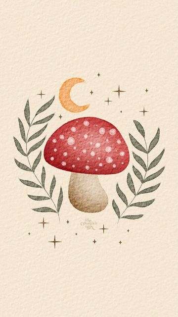 Red And White Mushroom Drawing, Watercolor Ideas Mushroom, Flowers And Mushrooms Painting, Painting Of A Mushroom, Watercolour Mushroom Easy, Mushroom Art Inspiration, Simple Painting Ideas Mushroom, Watercolor Mushroom Painting Tutorial, Painting Mushrooms Easy