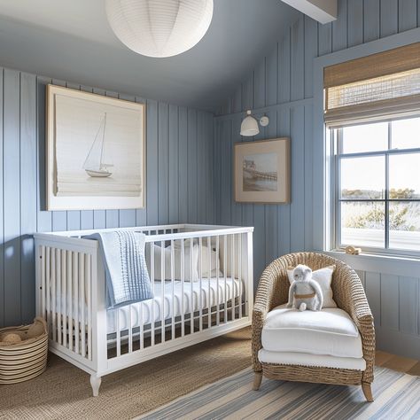 30 Charming Baby boy nursery ideas for the little man's retreat - Unique Design Blog Modern Blue Nursery, Sherwin Williams Blue Nursery Colors, Boat Themed Nursery, Light Blue Boy Nursery, Sailboat Nursery Baby Boy, Traditional Nursery Boy, Blue Nursery Paint Colors, Nursery Ideas Nautical, Baby Boy Nursery Paint Colors