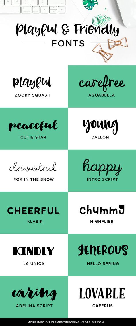 12 of my favourite playful and friendly fonts that will help make your invitations, logos, posters and advertisements a whole lot more friendly, charming and approachable. These high-quality fonts will make your projects look even more professional and special. Click here to get the download links. Friendly Fonts Typography, Friendly Fonts, Best Fonts For Logos, Playful Fonts, Business Fonts, Professional Fonts, Friends Font, Aesthetic Fonts, Commercial Fonts