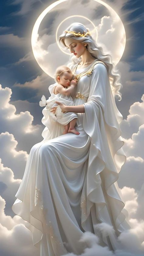 Jesus Art Beautiful Images, Mother Mary Pictures, Mary Pictures, Jesus Mother, Mother Mary Images, Religious Pictures, Jesus And Mary Pictures, Angel Images, Beautiful Angels Pictures