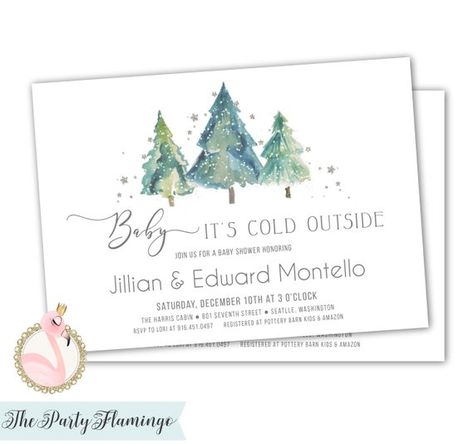 Winter Baby Shower Invitation Boy, Baby It's Cold Outside Baby Shower Invitations, Winter Snow, Gender Neutral, Christmas Trees, Printable Winter Baby Shower Invitations, Outside Baby Showers, Winter Onederland Birthday, Christmas Baby Shower, Baby It's Cold Outside, Happy Party, Baby Shower Winter, Invitation Baby Shower, It's Cold Outside