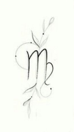 Virgo Symbol Tattoo, Virgo Drawing, Rose Tattoo Stencil, Virgo Symbol, Tattoo Lettering Styles, Virgo Tattoo, Symbol Tattoo, Writing Tattoos, Zodiac Tattoo