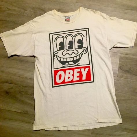 Vintage OBEY Clothing x Keith Haring Shirt 2012 Large Graffiti Street Art EUC Tshirt Outfit Men, Keith Haring Shirt, Obey Tshirt, Graffiti Street Art, Tshirt Outfit, Obey Clothing, Keith Haring, Tshirt Outfits, Cool Tees