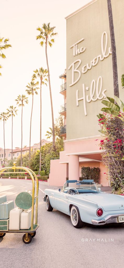 Beverly Hills Hotel Wallpaper, Palm Springs Wallpaper, Palm Springs Aesthetic, The Beverly Hills Hotel, Old Hollywood Wedding, Hotel Lobby Design, Gray Malin, Old Hollywood Style, Hotel Room Design