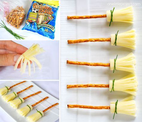 Cheese and Pretzel Broomsticks Halloween French Fries Ideas, Pretzel And Cheese Broomsticks, Broomstick Cheese Sticks, Cheese Broomsticks, Finger Breadsticks Halloween, String Cheese Broomsticks, Pretzel Broomstick Treats, Pretzel Broomsticks, Cheese Stick Halloween Treat