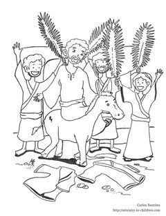 This free coloring sheet shows Jesus riding into Jerusalem on a donkey for Palm Sunday. The crowd is shouting Hosanna! and waving Palm branches. Directions: Simply click on the preview to the right… Palm Sunday Lesson, Happy Resurrection, Palm Sunday Crafts, Kids Sunday School Lessons, Bible Stories For Kids, Bible Study For Kids, Easter Story, Bible Coloring Pages, Easter Coloring Pages