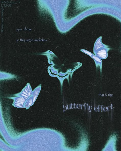 Butterfly Effect Graphic Design, Graphic Poster Art Y2k Wallpaper, Blue Room Posters, Butterfly Effect Aesthetic, Graphic Design Butterfly, Butterfly Graphic Design, The Wombats, The Butterfly Effect, Butterfly Effect