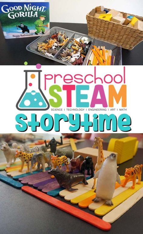 Goodnight Gorilla: A STEAM Activity for Preschoolers - Preschool STEAM - Steam Prek Activities, Storytime Steam Preschool, Engineering Activities For Preschool, Preschool Steam Activities, Steam For Preschool, Storybook Stem, Goodnight Gorilla, Build A Bed, Preschool Steam