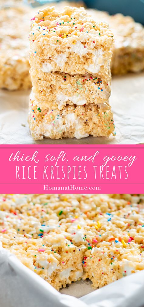 Homan at Home Gooey Rice Krispie Treats, Cheerio Treats, Rice Krispie Treats Recipe, Rice Krispie Squares, Mini Wheats, Krispie Treats Recipe, Rice Recipes For Dinner, Perfect Rice, Peanut Butter Cookie Dough