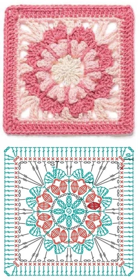 https://crochet101.blogspot.com/?m=1... - Crochet Handicraft | Facebook Crochet Shapes, Crochet Flower Granny Square Pattern, Crochet Square Blanket, Granny Square Crochet Patterns Free, Crochet Stitches Guide, Mode Crochet, Crochet Motif Patterns, Crochet Design Pattern, Crochet Blocks