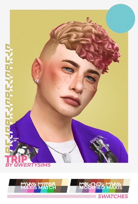 ･ﾟ: *✧ neecxle's sims 4 cc finds *:･ﾟ✧* Sims 4 Curly Hair, Dark Ombre Hair, Sims 4 Hair Male, Pelo Sims, Sims 4 Mm Cc, Sims 4 Mm, Sims Hair, Best Sims, Sims 4 Cas