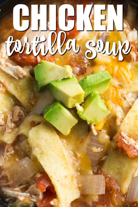 Mexican Soups, Chicken Tortillas, Healthy Chicken Tortilla Soup, Slow Cooker Chicken Tortilla Soup, Chicken Tortilla Soup Easy, Crockpot Ideas, Chicken Tortillas Soups Recipe, Tortilla Soup Recipe, Hearty Soup